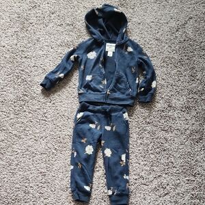 OshKosh B'gosh Navy Floral Zip Hoodie & Jogger Set